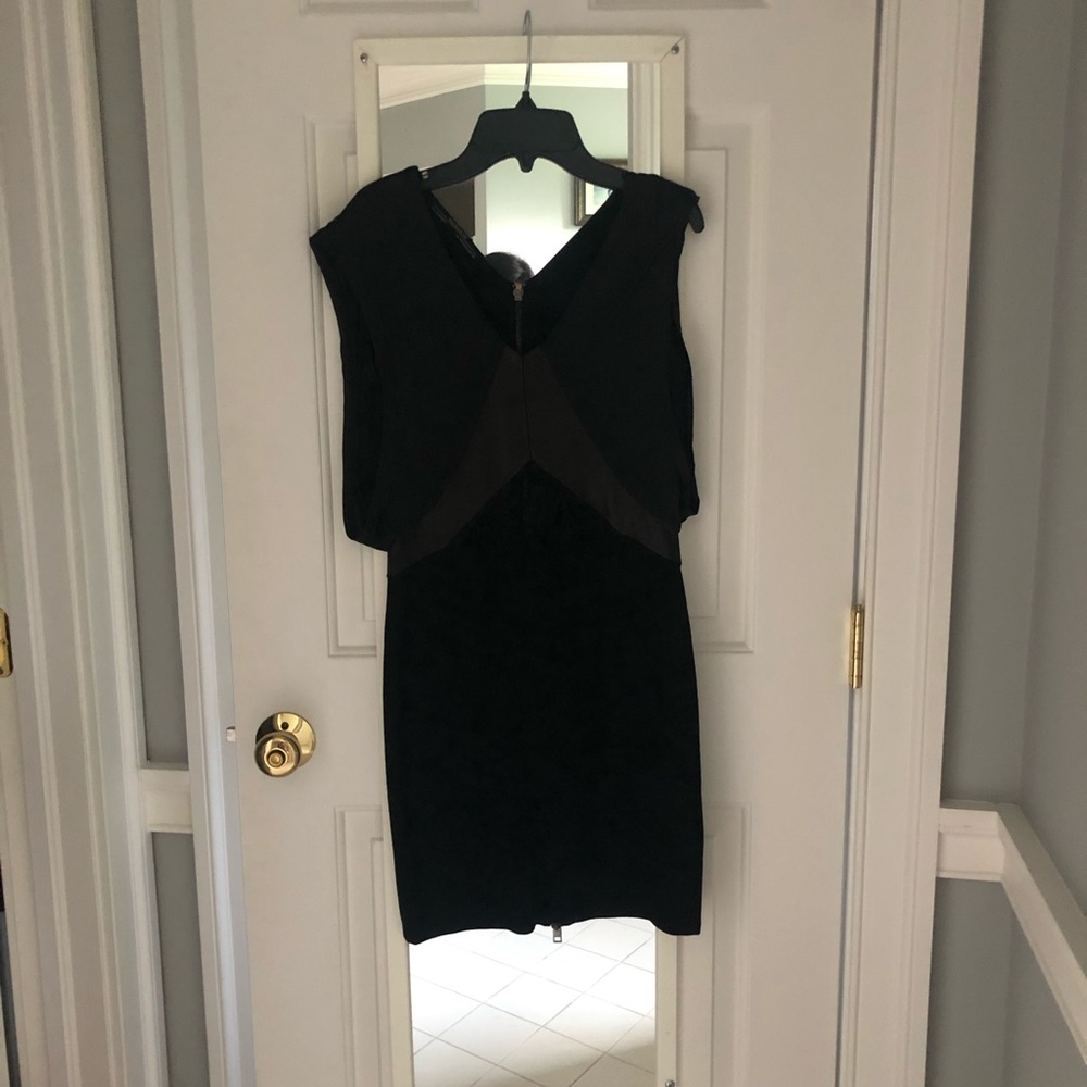 All Saints Black dress leather trim